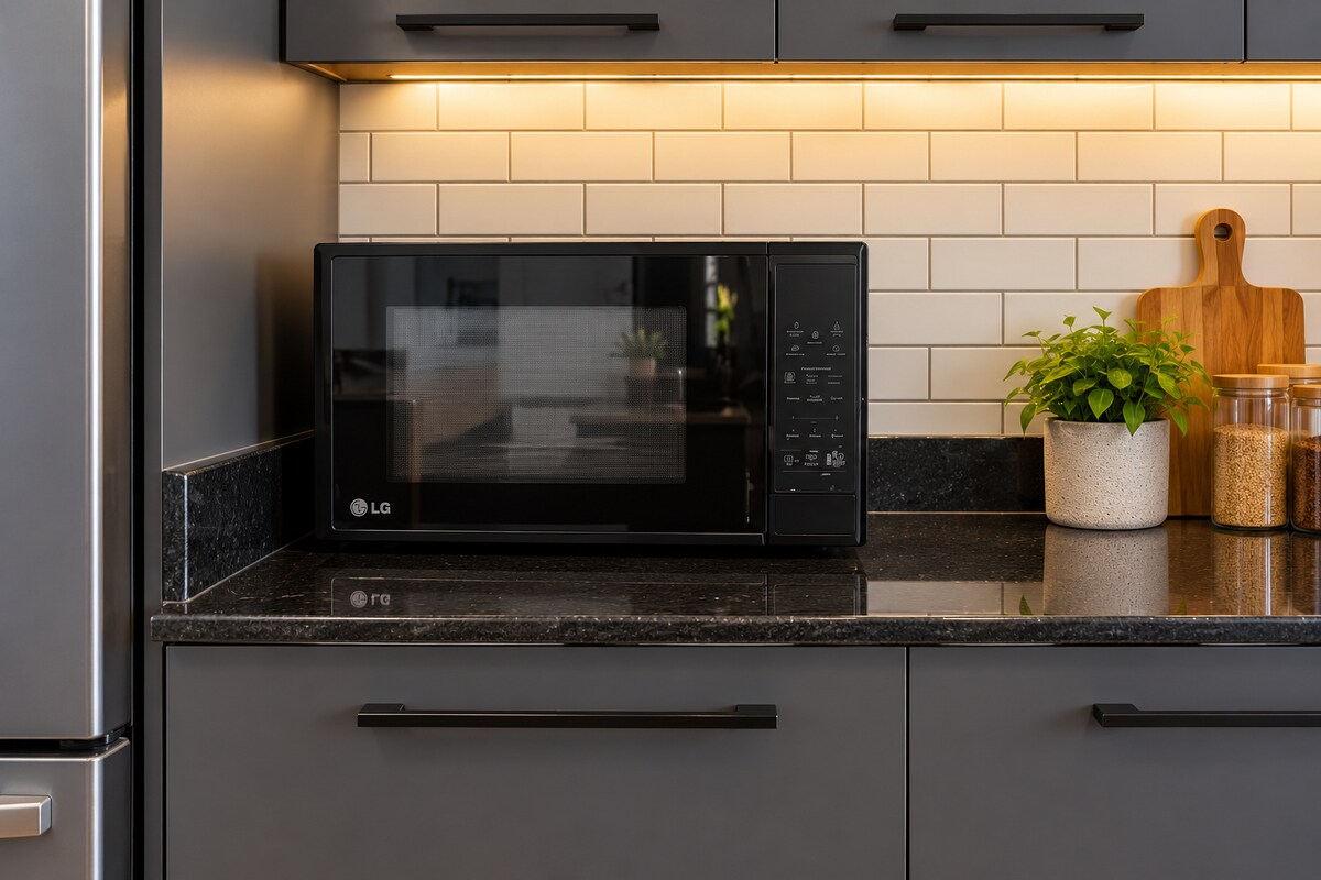 Kitchen microwave and storage